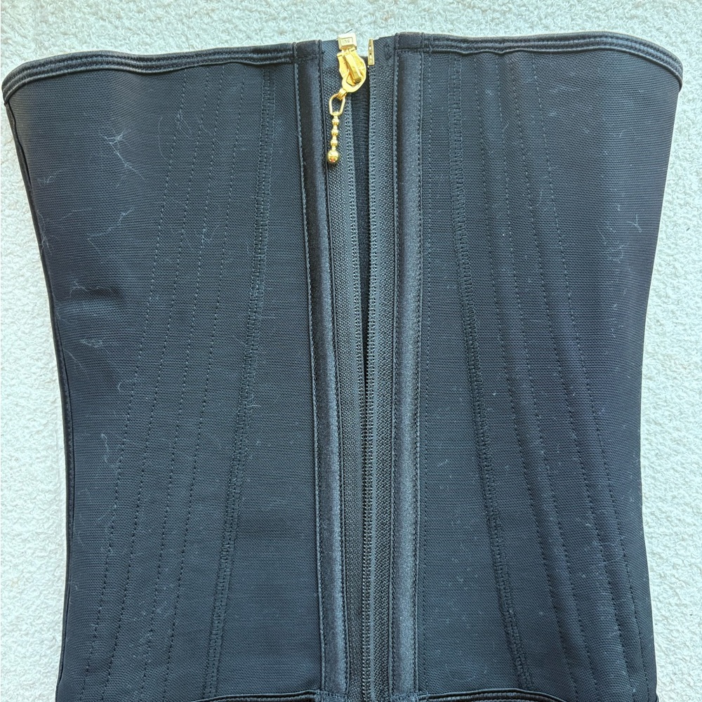 Black Corset with Gold Zipper